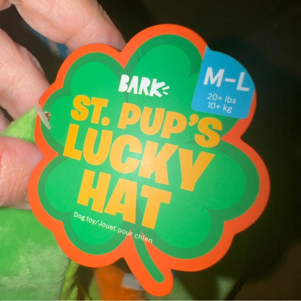 Bark Box St Pups Lucky Hat M-L Dog wearable Dog toy NEW  St Patrick’s Day